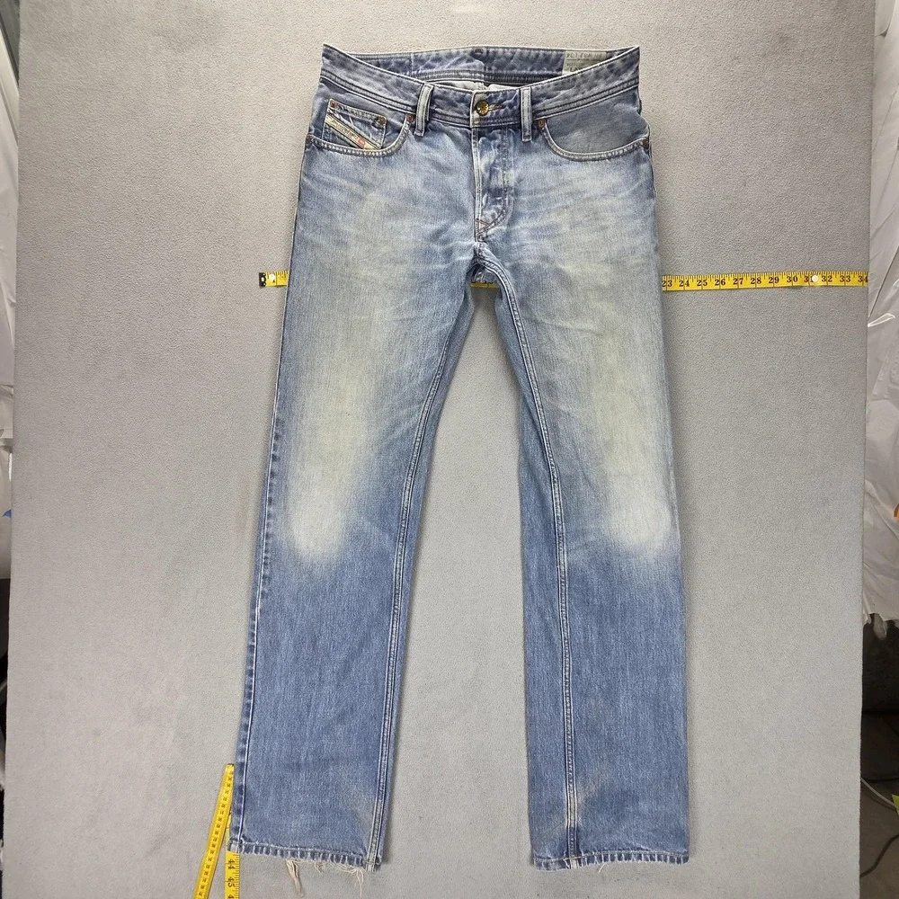 Diesel Jeans Mens 32x34 Blue Larkee Regular Straight Light Wash Button Fly 0073P
